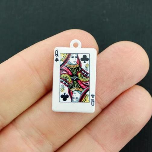 2 Playing Card Enamel Charms - E730