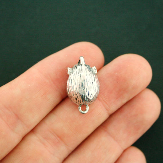 2 Possum Connector Antique Silver Tone Charms 3D - SC5288
