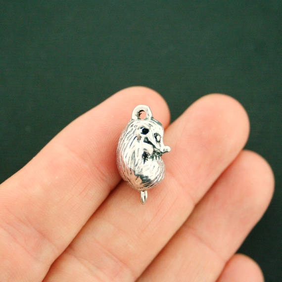 2 Possum Connector Antique Silver Tone Charms 3D - SC5288