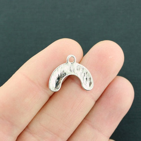 2 Rainbow Silver Tone Enamel Charms - SC253