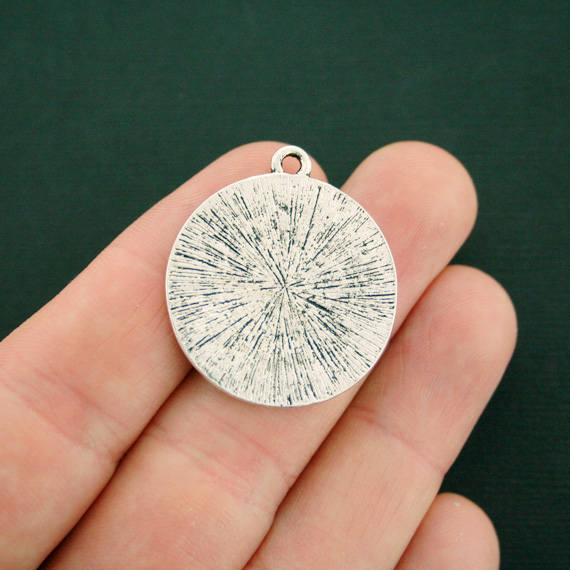 2 Religious Antique Silver Tone Charms - SC7188