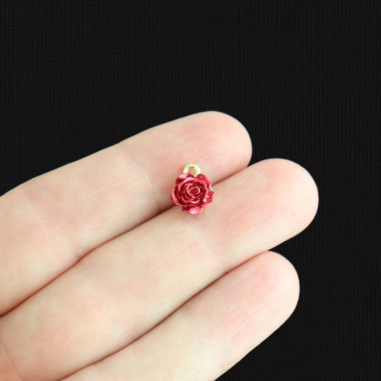 2 Rose Gold Tone Enamel Charms - E1598