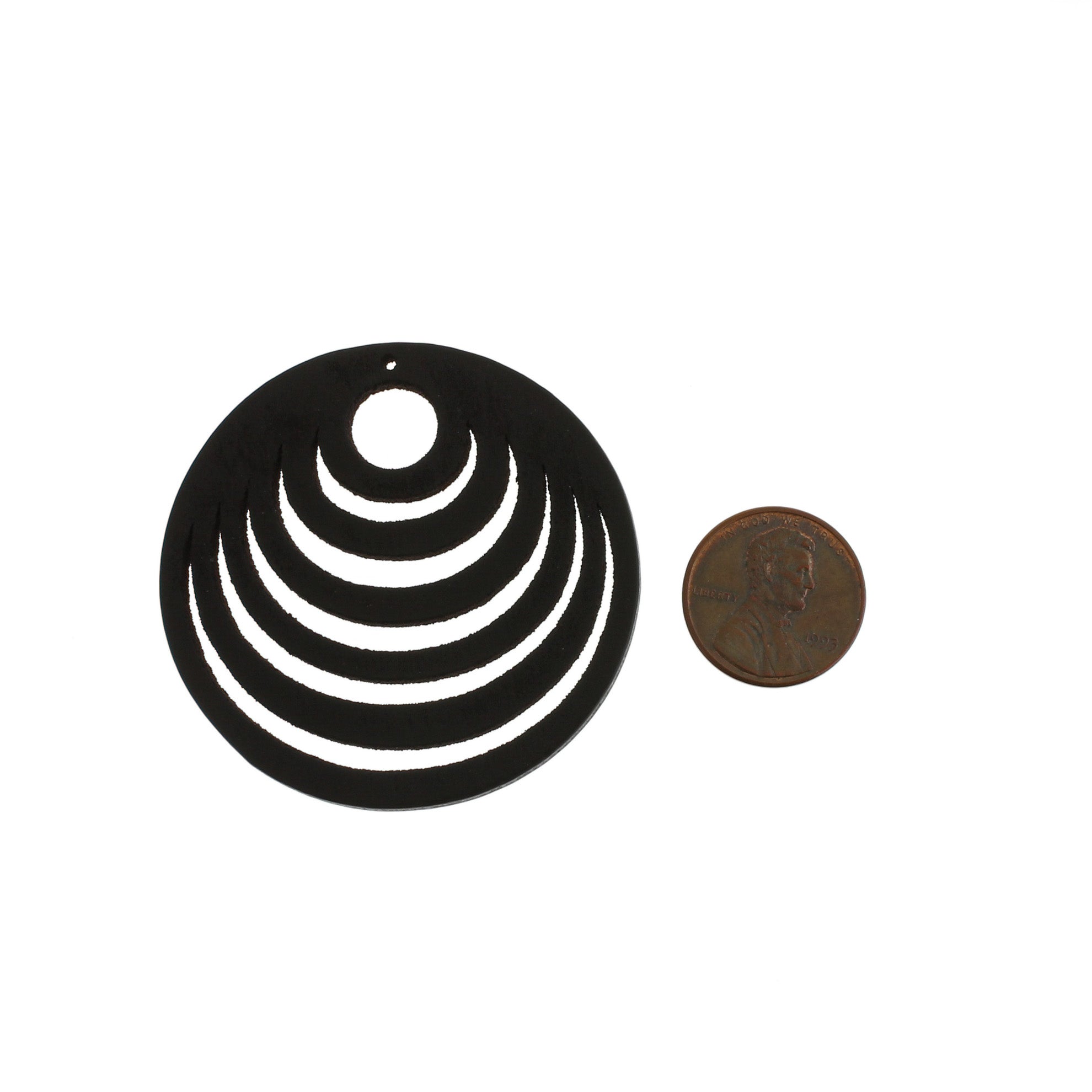 2 breloques rondes en bois naturel - WP451