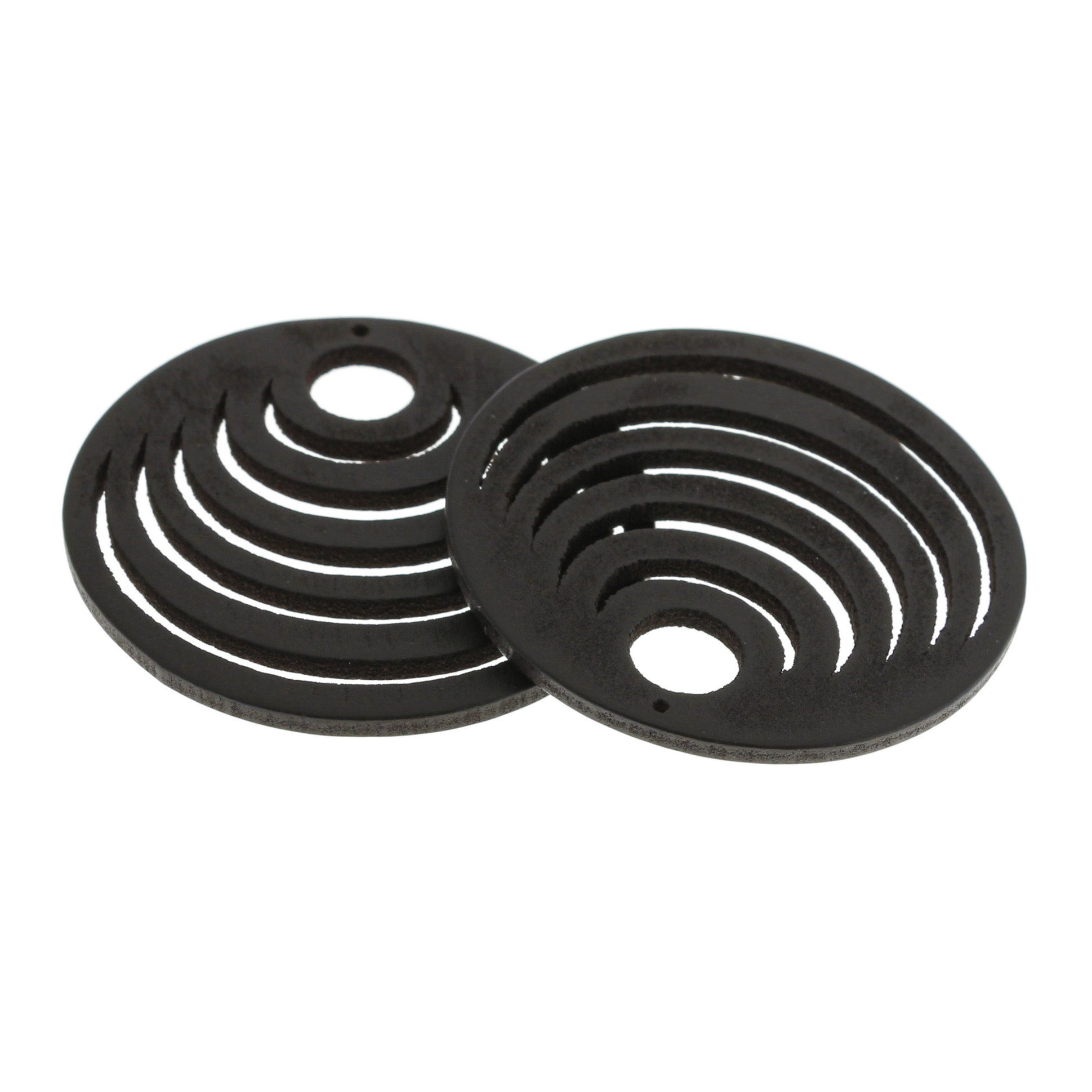 2 breloques rondes en bois naturel - WP451