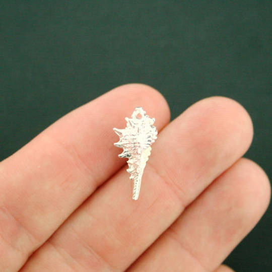 2 Seashell Silver Tone Charms 3D - SC6483