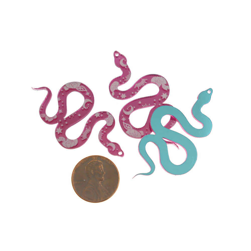 2 Snake Acrylic Charms - K690