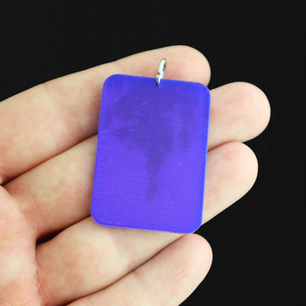 2 Snowman Winter Scene Acrylic Charms - K656