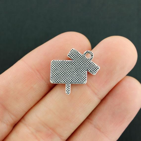 2 Sold Sign Antique Silver Tone Charms - SC7917