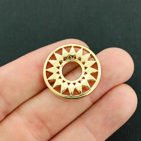 2 breloques dorées connecteur soleil - GC1337