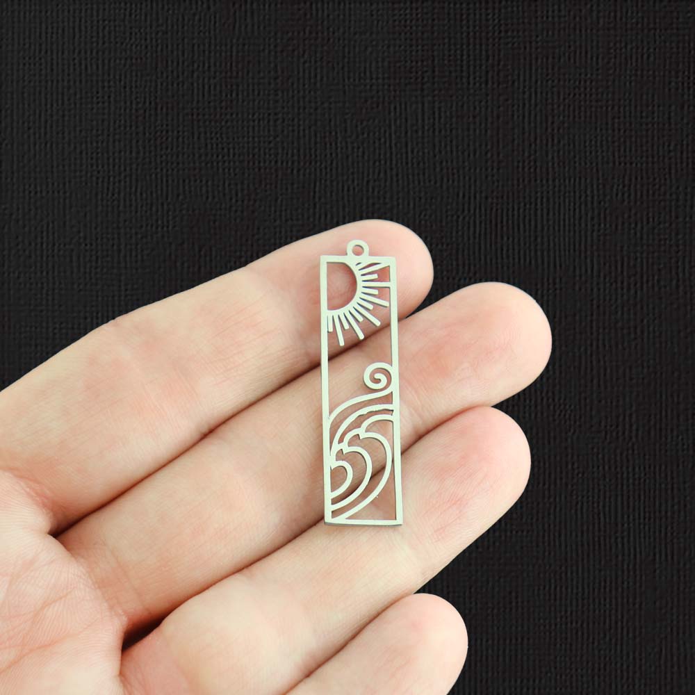 2 Sun Stainless Steel Charms 2 Sided - SSP453