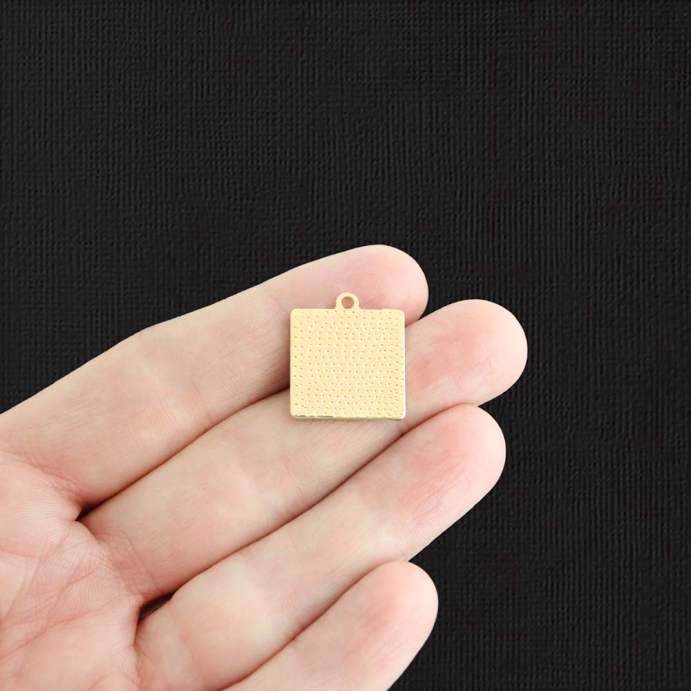 2 breloques en émail doré tournesol - E1482