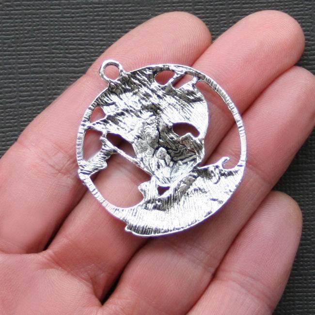 2 Tall Ships Antique Silver Tone Charms - SC2147