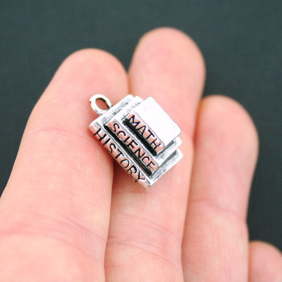 2 Textbook Antique Silver Tone Charms - SC3781