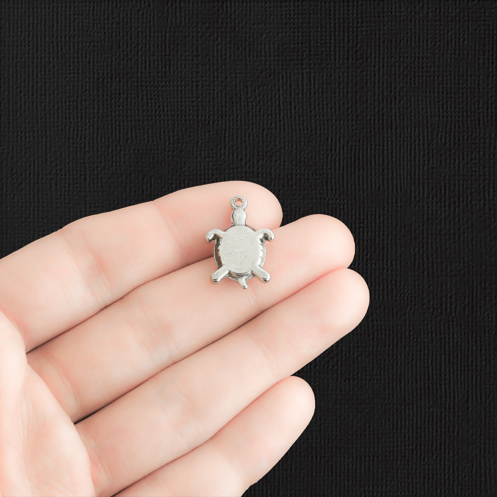 2 Turtle Stainless Steel Charms - SSP440