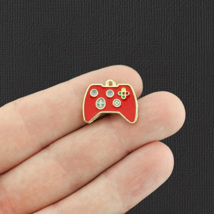 2 breloques en émail doré pour contrôleur de jeu vidéo - E631