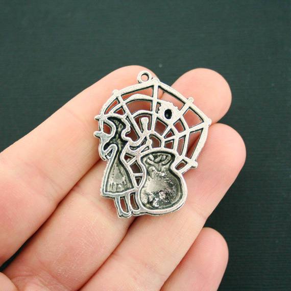 2 charmes de ton argent antique de sorcière - SC2993