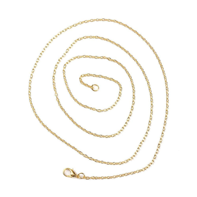 Gold Tone Cable Chain Necklaces 18" - 3mm - 2 Necklaces - N449