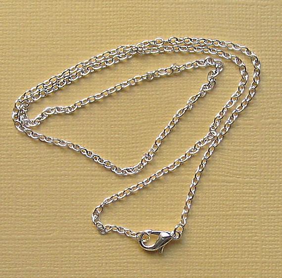 Silver Tone Cable Chain Necklaces 18" - 2mm - 2 Necklaces - N002