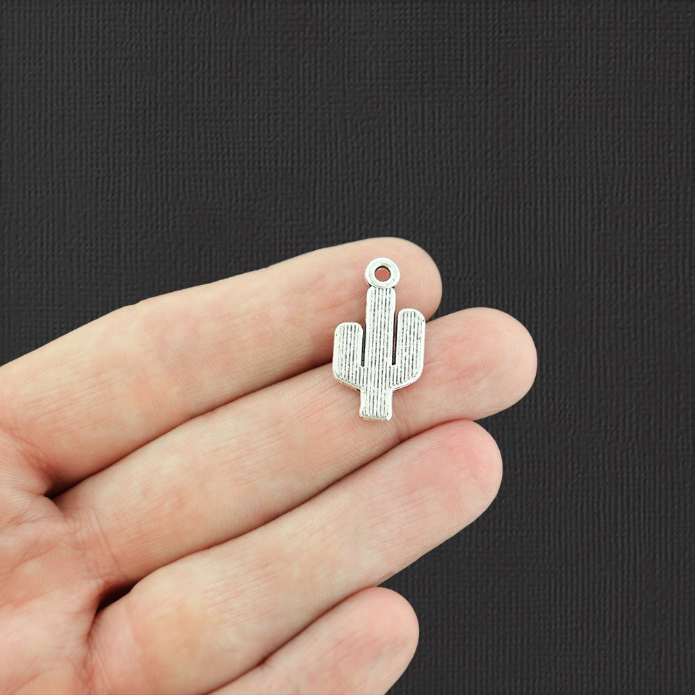 20 Cactus Antique Silver Tone Charms - SC4153