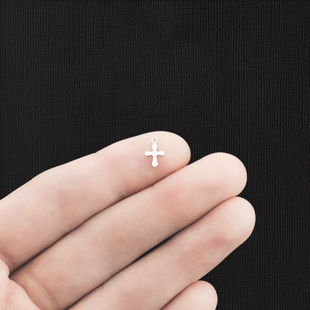 20 Cross Stainless Steel Charms 2 Sided - SSP321