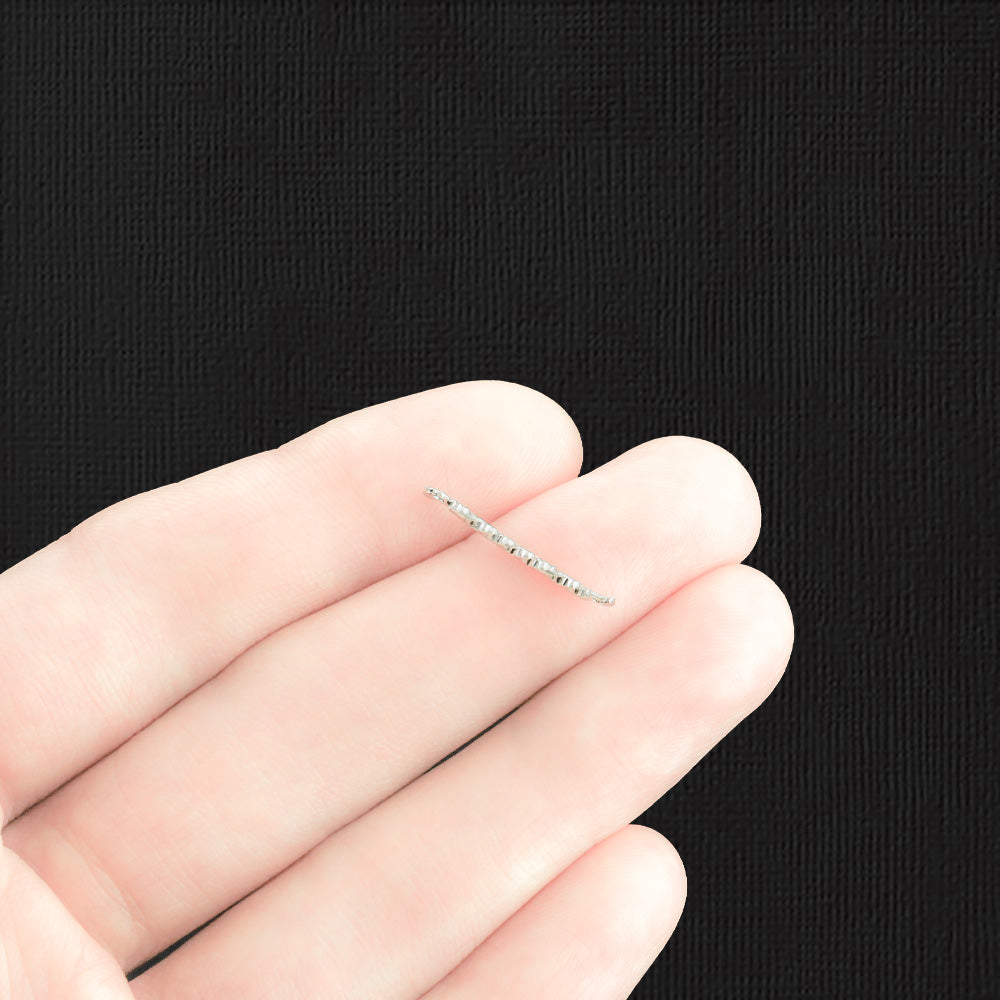 20 Hammered Connector Silver Tone Charms - SC1533