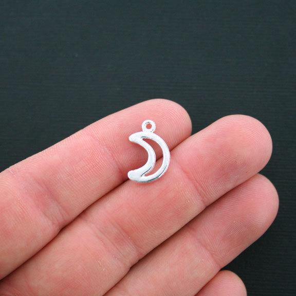 20 breloques ton argent lune 2 faces - SC1589