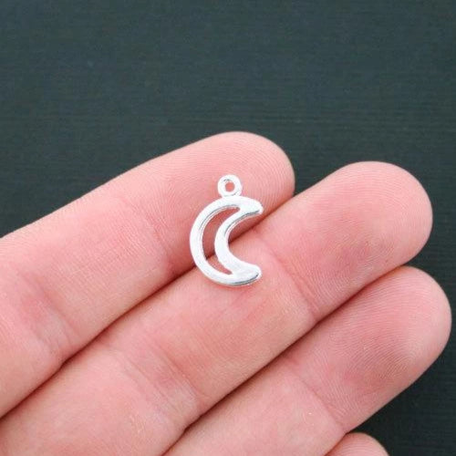 20 breloques ton argent lune 2 faces - SC1589