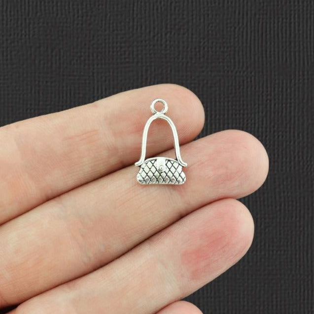 20 Purse Antique Silver Tone Charms - SC7756