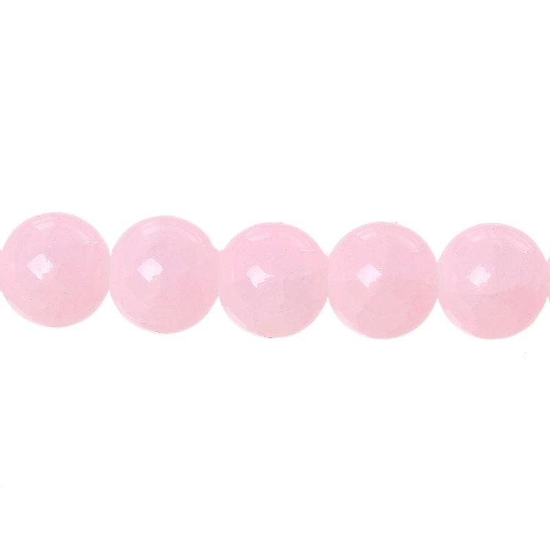 Perles de Verre Rondes 10mm - Rose Bubblegum - 20 Perles - BD783