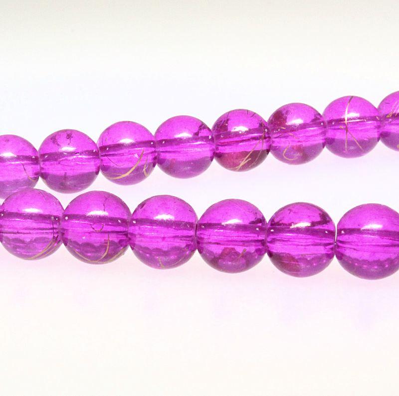20 Round Glass Beads - 8mm - Crackle Glass - Choose Your Color!