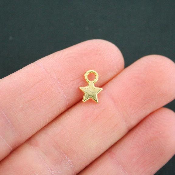20 breloques dorées étoiles 2 faces - GC722