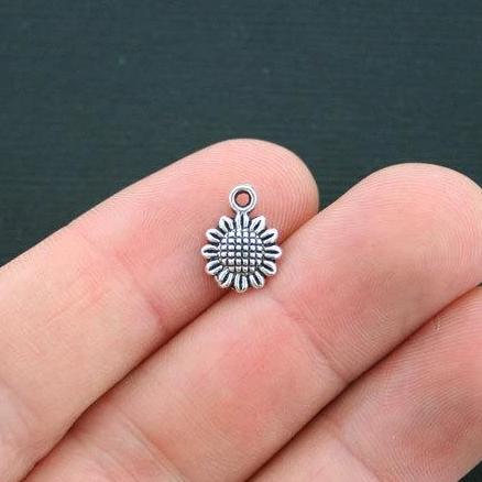 20 Sunflower Antique Silver Charms - SC4364