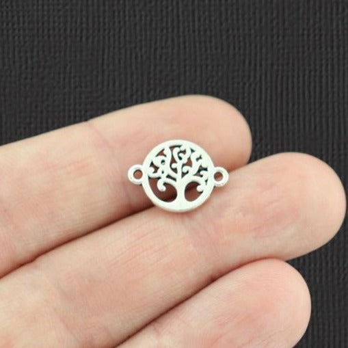 20 breloques de ton argent antique connecteur arbre de vie 2 faces - SC3523