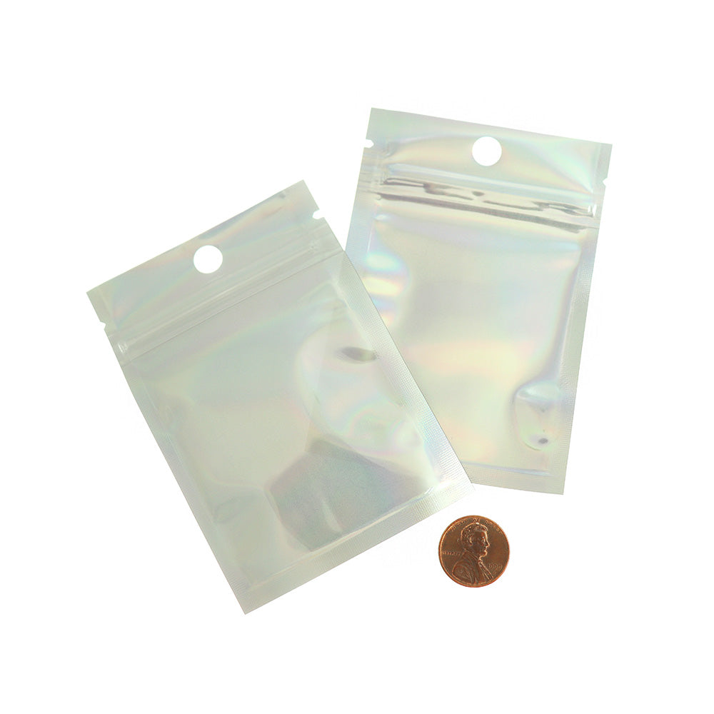 25 Cellophane Bags - White - Zipper Seal - Choose Your Size!