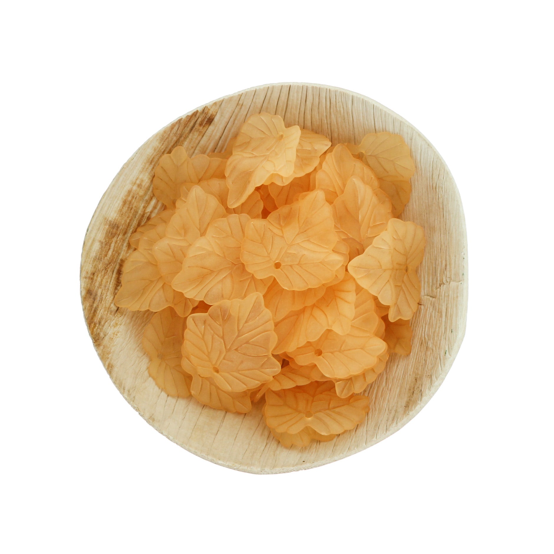 25 Leaf Acrylic Charms 2 Sided - Frosted - Choose Your Color!