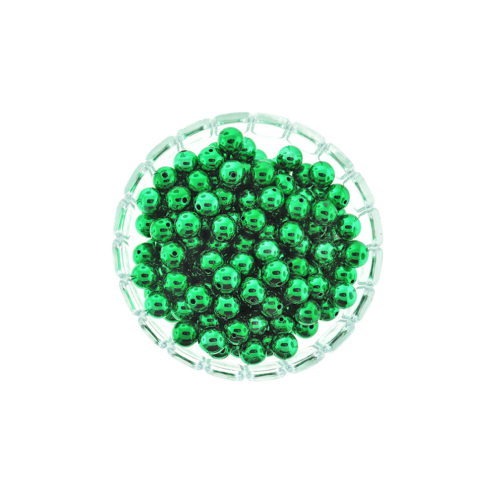 25 Round Resin Metallic Beads - 12mm - Choose Your Color!