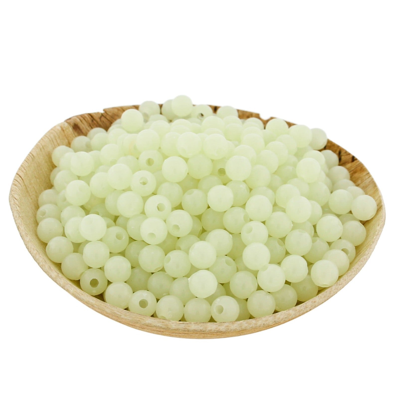 Perles Acryliques Rondes 6mm - Vert Glow In The Dark - 250 Perles - BD470