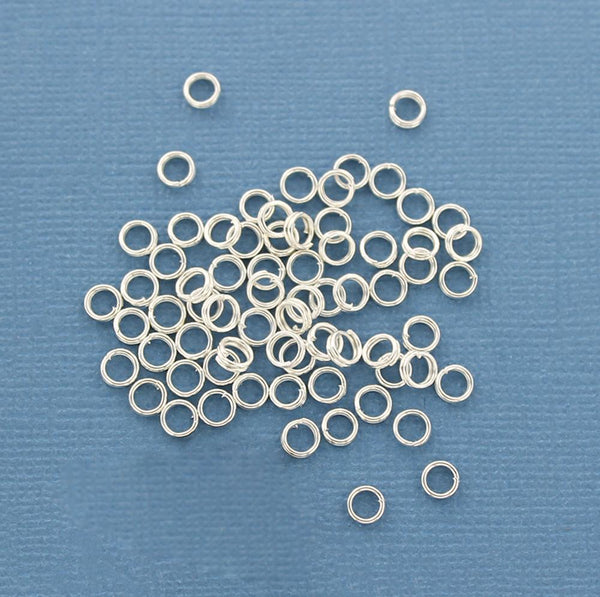 Silver Tone Split Rings 4mm x 0.6mm - Open 23 Gauge - 250 Rings - J099