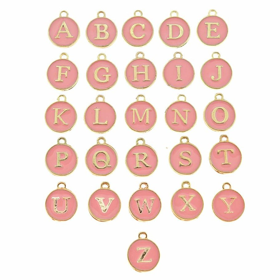 26 lettres de l'alphabet en émail doré - 1 jeu - ALPHA3501