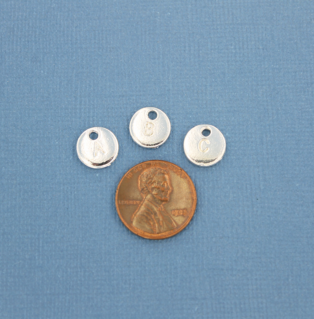 26 Alphabet Letter Silver Tone Charms - 1 Set - ALPHA3100