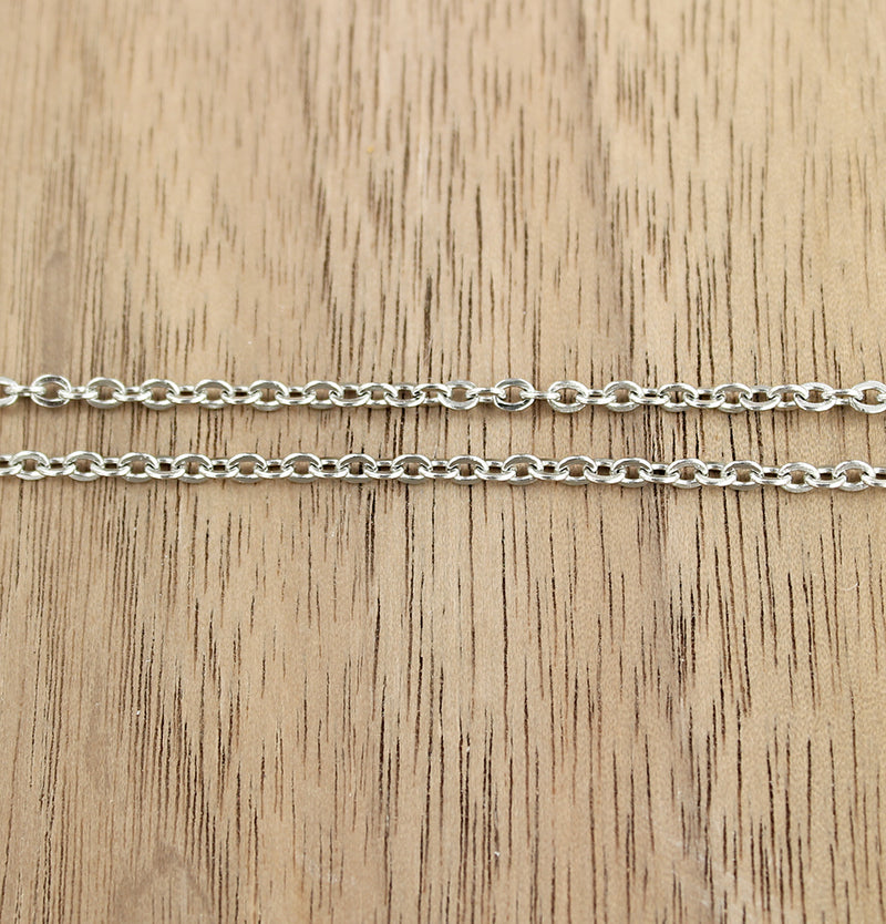 Stainless Steel Cable Chain Necklaces 22" - 1.5mm - 5 Necklaces - N542