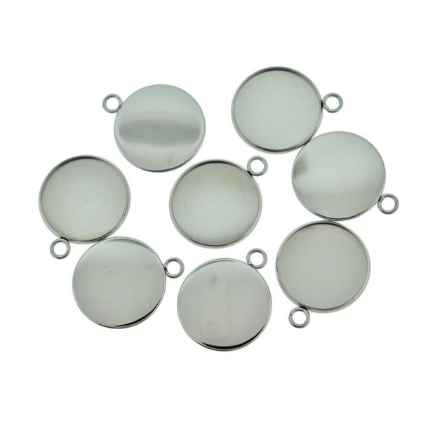 Stainless Steel Cabochon Settings - 20mm Tray - 10 Pieces - CBS005
