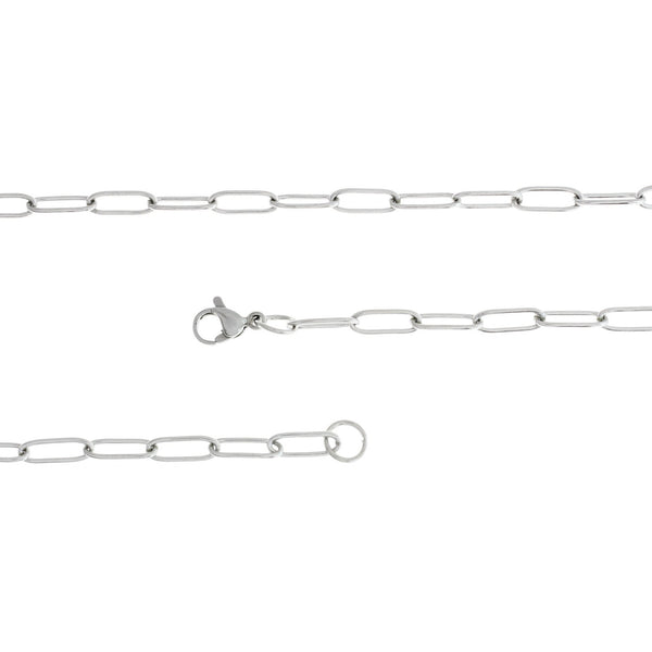 Stainless Steel Cable Chain Necklace 15" - 3mm - 1 Necklace - N185
