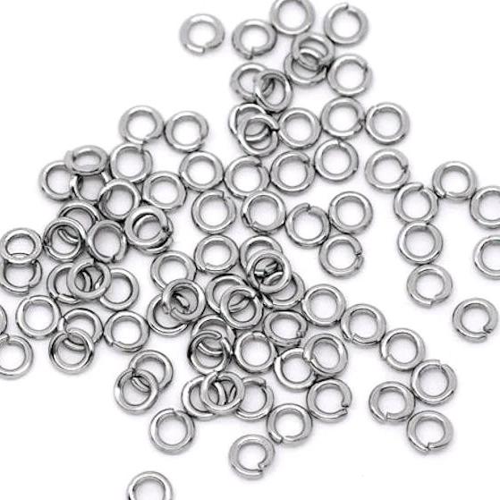 500 Stainless Steel Jump Rings 3.5mm x 0.4mm - Open 26 Gauge - SS063