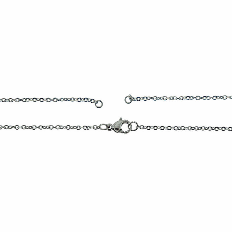 Stainless Steel Cable Chain Connector Necklace 14"- 1.5mm - 1 Necklace - N620