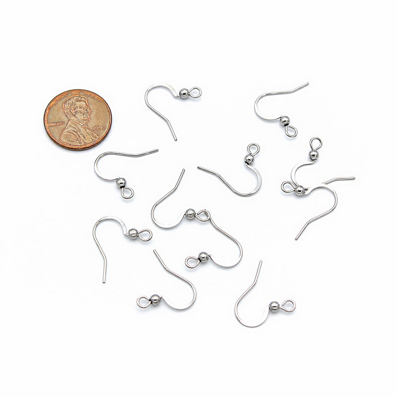 Stainless Steel Earrings - French Style Hooks - 16mm x 18mm - 50 Pieces 25 Pairs - FD993