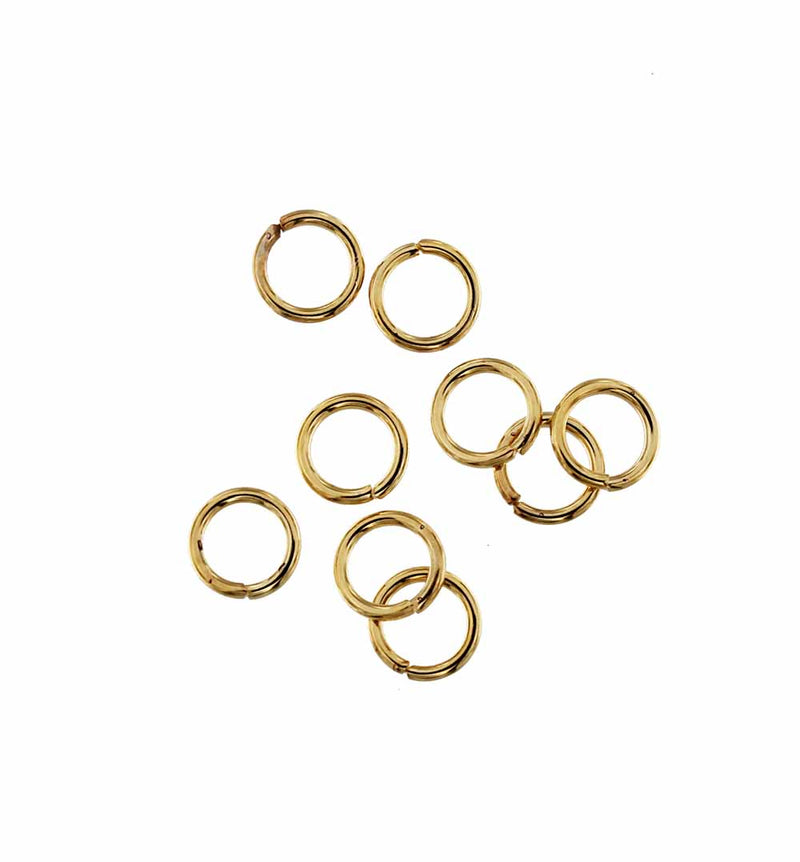 Gold Stainless Steel Jump Rings 8mm - Open 16 Gauge - 50 Rings - J148