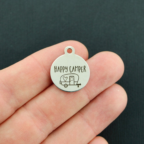 Happy Camper Stainless Steel Charms - BFS001-3295
