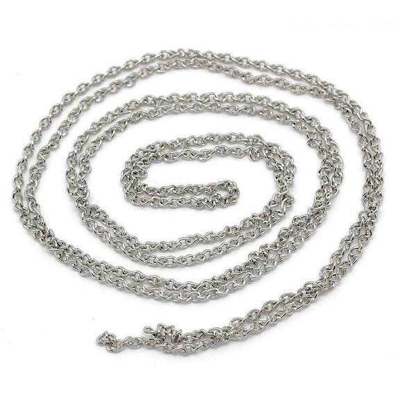 Bulk Antique Silver Tone Braided Cable Chain 32ft - 2mm - FD087