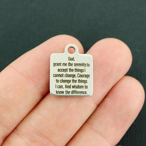 Serenity Prayer Stainless Steel Charms - BFS013-3345